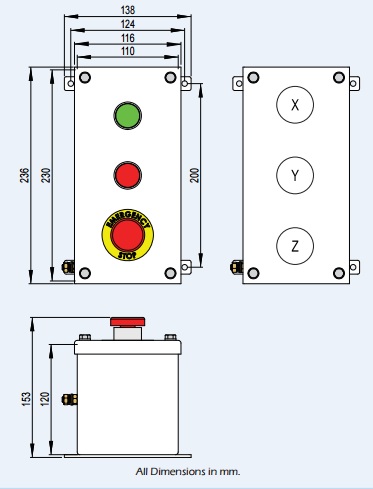 Control Stations (GRP) - Three Function Customised Control Station - Walsall LCP300